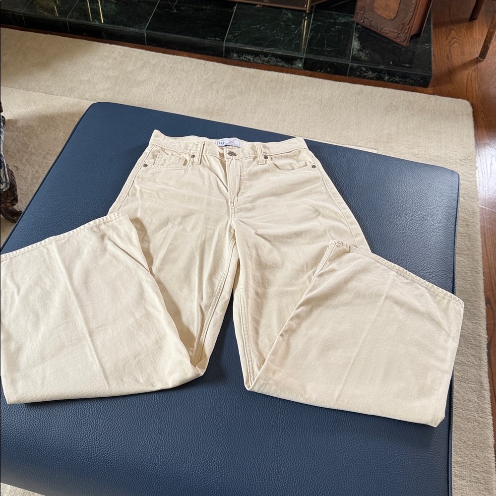 GAP Cream Baggy Mid-Rise 5 Pocket Jeans size 27 4R EUC